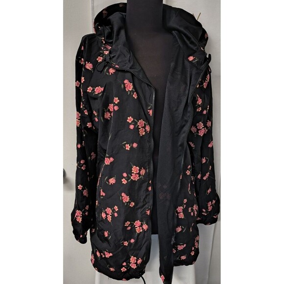 Victoria's Secret Pink Long Anorak Windbreaker Jacket Size Med/Large Black NWT - Picture 15 of 16